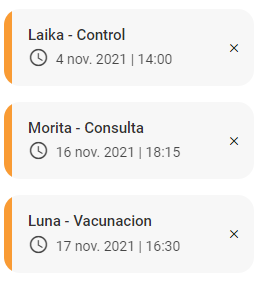 tarjetas de notificación de turnos expirados